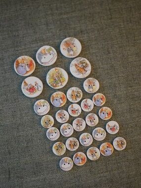 Peter Rabbit Beatrix Potter Polymer Clay Buttons - 30 buttons